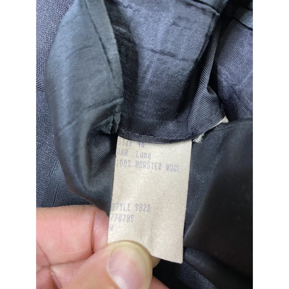 Vintage Brooks Brothers Suit Jacket 46 L Gray Wool Designer Premium USA